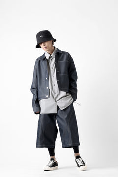 画像をギャラリービューアに読み込む, D-VEC TECH DENIM WIDE CROPPED TROUSERS / STRETCH TWILL (INDIGO)