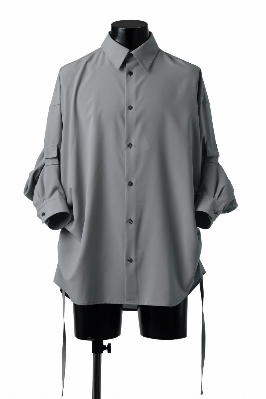 画像をギャラリービューアに読み込む, D-VEC CONVERTIBLE L/S SHIRT / STRETCH TAFFETA (GREY)