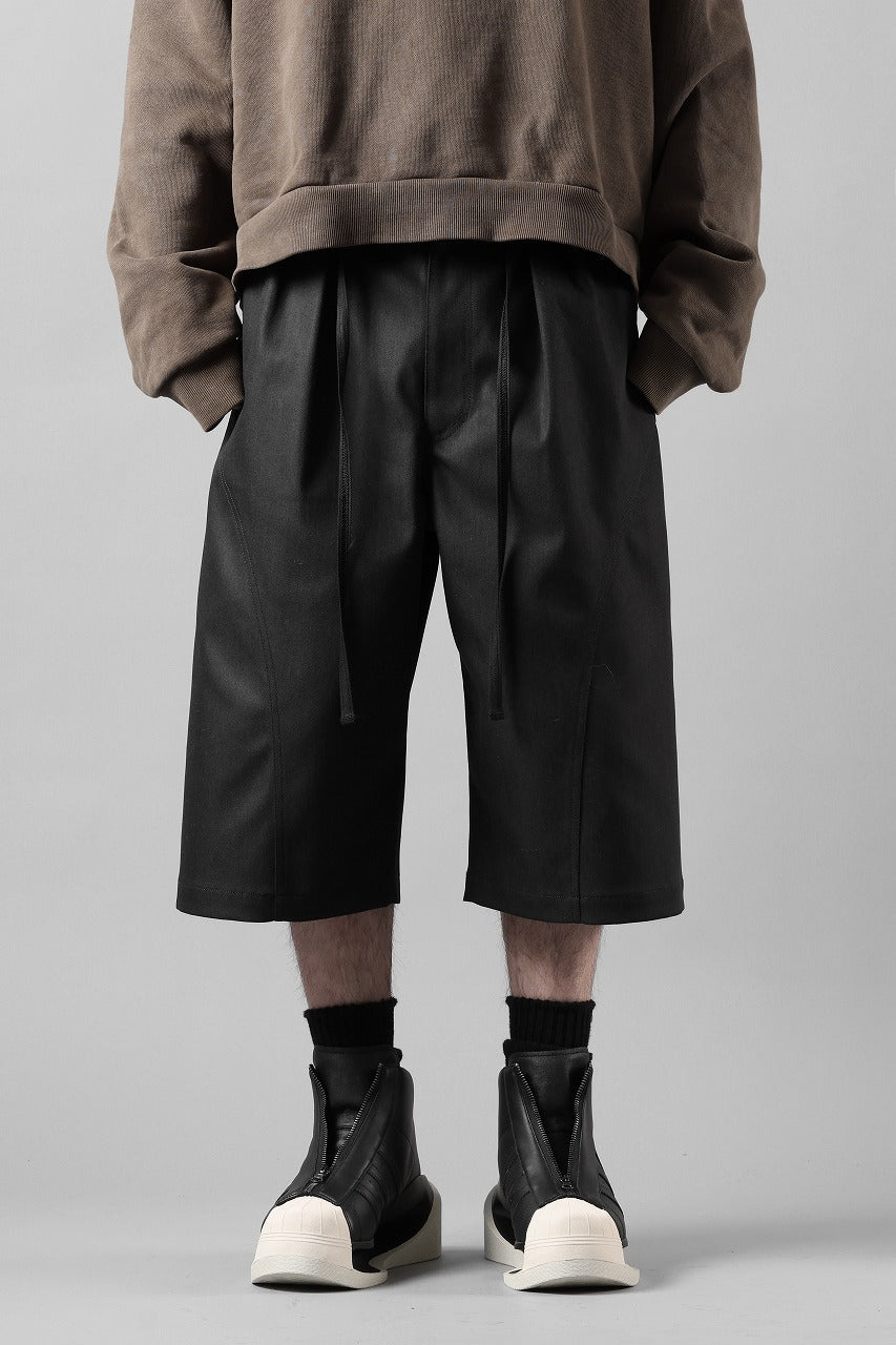 画像をギャラリービューアに読み込む, D-VEC TECH DENIM WIDE CROPPED TROUSERS / STRETCH TWILL (NIGHT SEA BLACK)