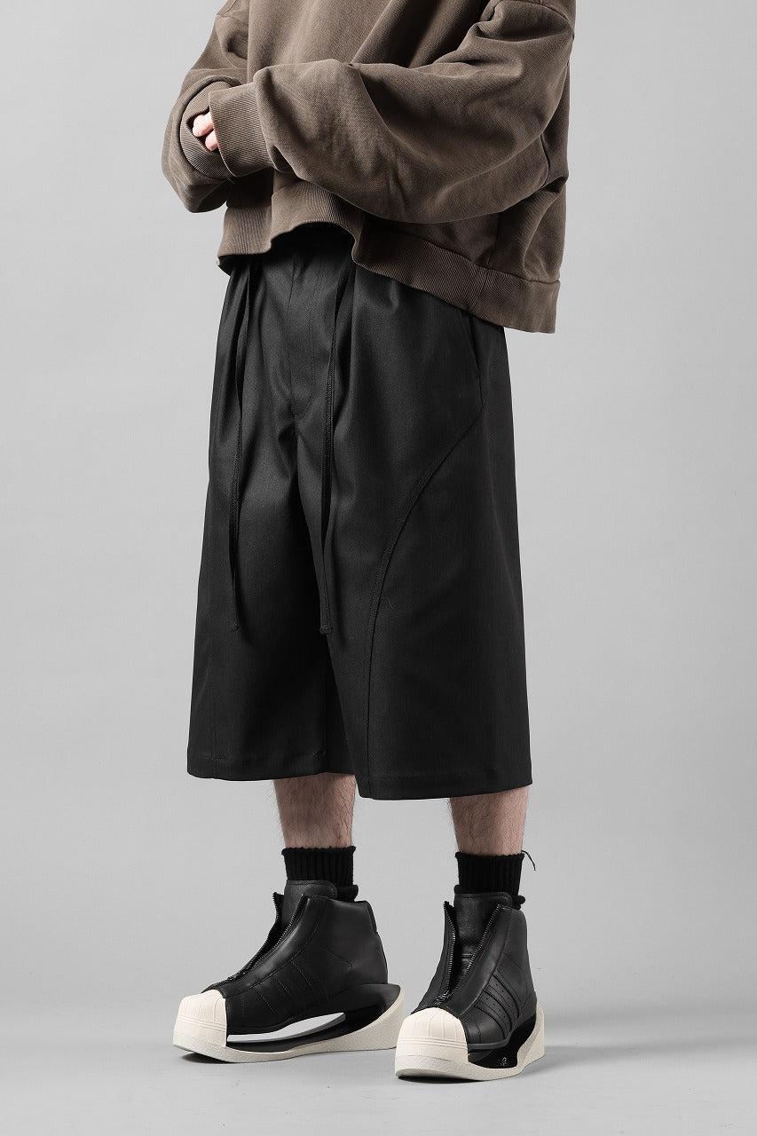 画像をギャラリービューアに読み込む, D-VEC TECH DENIM WIDE CROPPED TROUSERS / STRETCH TWILL (NIGHT SEA BLACK)