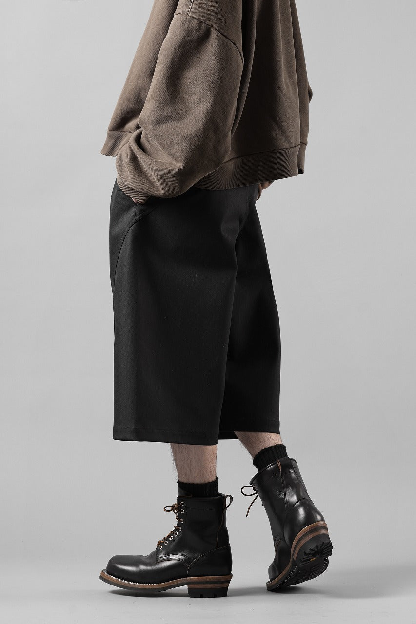 画像をギャラリービューアに読み込む, D-VEC TECH DENIM WIDE CROPPED TROUSERS / STRETCH TWILL (NIGHT SEA BLACK)