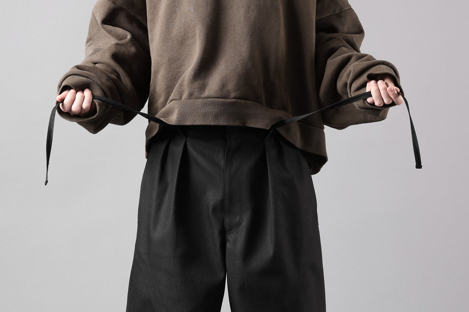 画像をギャラリービューアに読み込む, D-VEC TECH DENIM WIDE CROPPED TROUSERS / STRETCH TWILL (NIGHT SEA BLACK)