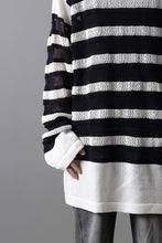 画像をギャラリービューアに読み込む, D-VEC MULTI BORDER LONG KNIT (NAVY)