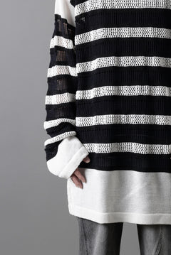 画像をギャラリービューアに読み込む, D-VEC MULTI BORDER LONG KNIT (NAVY)