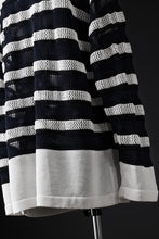 画像をギャラリービューアに読み込む, D-VEC MULTI BORDER LONG KNIT (NAVY)