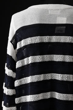 画像をギャラリービューアに読み込む, D-VEC MULTI BORDER LONG KNIT (NAVY)