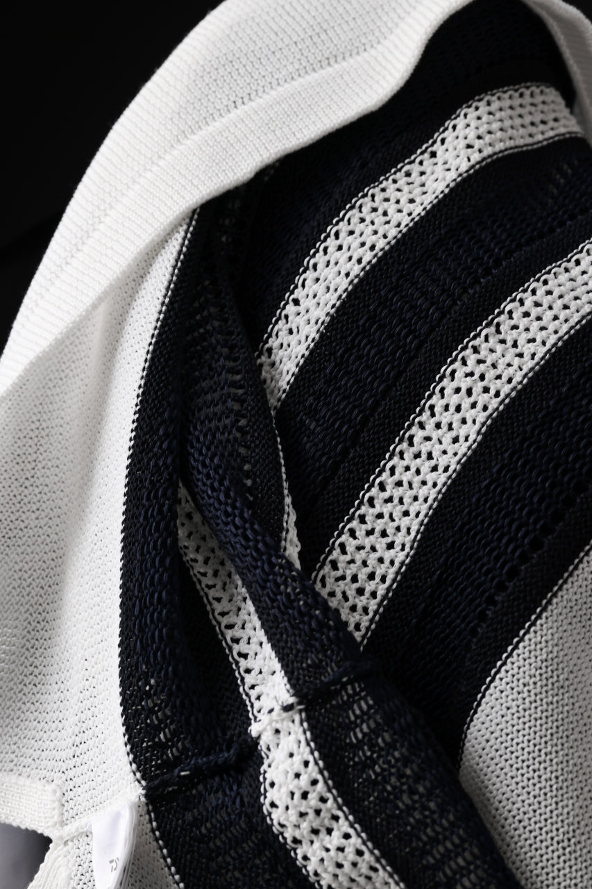 画像をギャラリービューアに読み込む, D-VEC MULTI BORDER LONG KNIT (NAVY)