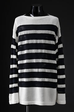 画像をギャラリービューアに読み込む, D-VEC MULTI BORDER LONG KNIT (NAVY)