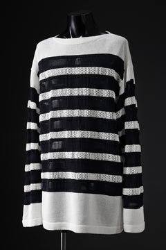 画像をギャラリービューアに読み込む, D-VEC MULTI BORDER LONG KNIT (NAVY)