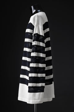 画像をギャラリービューアに読み込む, D-VEC MULTI BORDER LONG KNIT (NAVY)