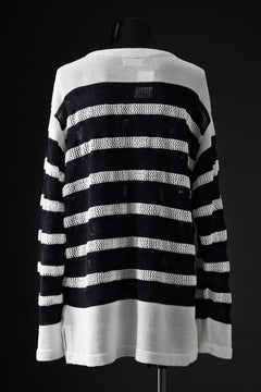画像をギャラリービューアに読み込む, D-VEC MULTI BORDER LONG KNIT (NAVY)