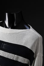 画像をギャラリービューアに読み込む, D-VEC MULTI BORDER LONG KNIT (NAVY)