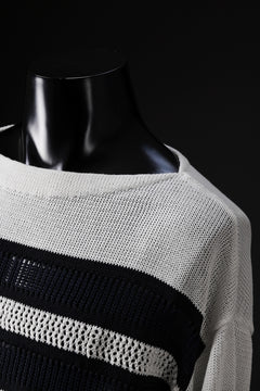 画像をギャラリービューアに読み込む, D-VEC MULTI BORDER LONG KNIT (NAVY)