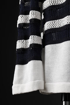 画像をギャラリービューアに読み込む, D-VEC MULTI BORDER LONG KNIT (NAVY)
