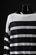画像をギャラリービューアに読み込む, D-VEC MULTI BORDER LONG KNIT (NAVY)