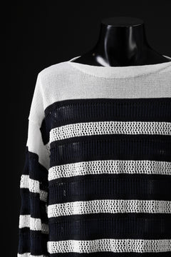 画像をギャラリービューアに読み込む, D-VEC MULTI BORDER LONG KNIT (NAVY)