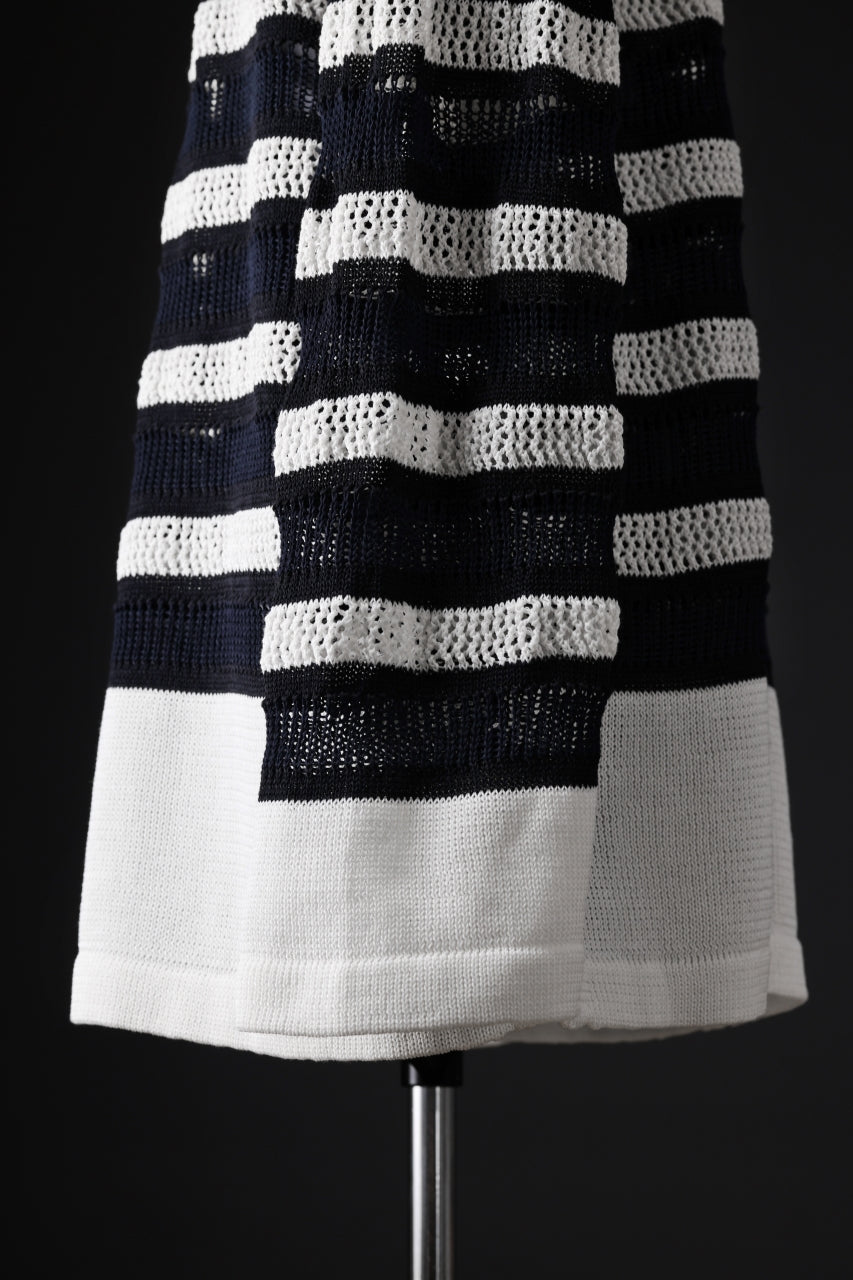 画像をギャラリービューアに読み込む, D-VEC MULTI BORDER LONG KNIT (NAVY)