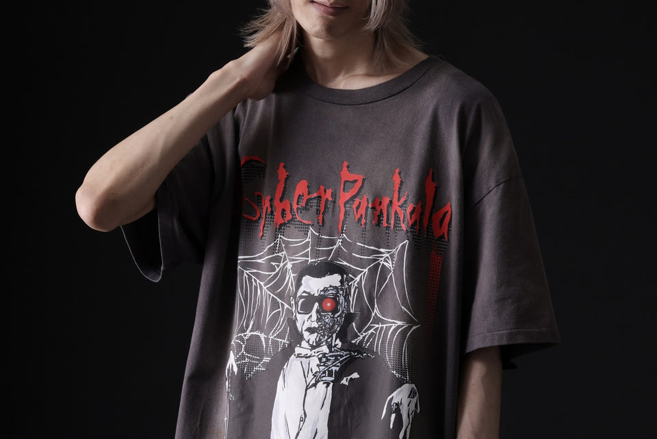 画像をギャラリービューアに読み込む, ZIG UR IDOL FADED &amp; CRACKED SS TOPS - Cyber Punkula (VINTAGE GREY)