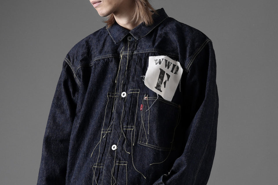 画像をギャラリービューアに読み込む, FULLCOUNT WWⅡ model Brown Cotton Denim Jacket / 13.7oz Zimbabwe Selvedge Denim (INDIGO BLUE / ONE WASHED)