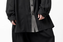 画像をギャラリービューアに読み込む, Y's for men SWITCHING COLLAR-PLACKET SHIRT / CELLULOSE LINEN (BLACK)