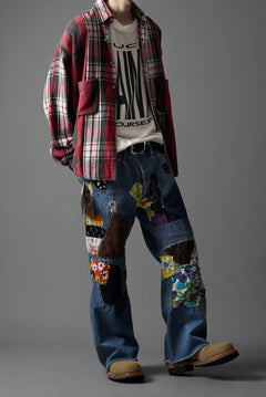 画像をギャラリービューアに読み込む, READYMADE HIPPIE DENIM PANTS / VINTAGE REMAKE + ART CRAFT (BLUE)