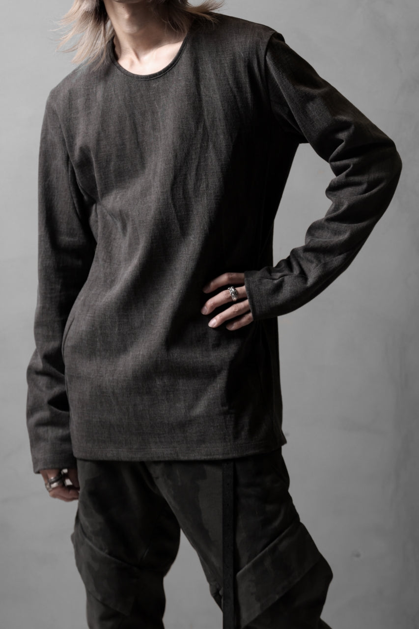 Load image into Gallery viewer, black crow x LOOM exclusive long sleeve tops / sumi dyed cotton jersey (carbon)