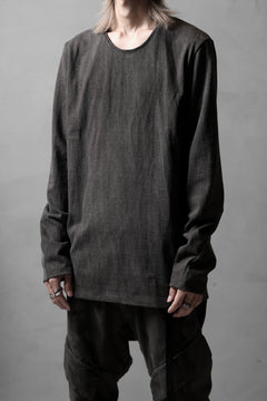 Load image into Gallery viewer, black crow x LOOM exclusive long sleeve tops / sumi dyed cotton jersey (carbon)