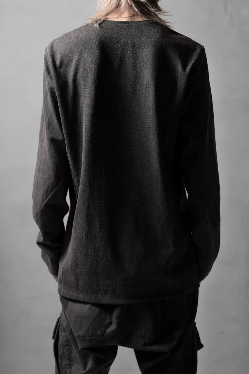 Load image into Gallery viewer, black crow x LOOM exclusive long sleeve tops / sumi dyed cotton jersey (carbon)