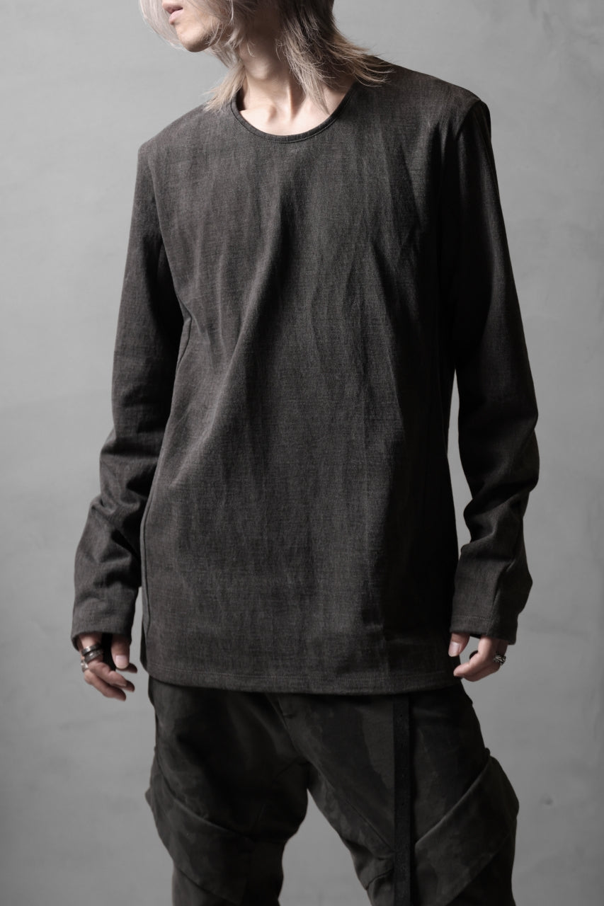 Load image into Gallery viewer, black crow x LOOM exclusive long sleeve tops / sumi dyed cotton jersey (carbon)