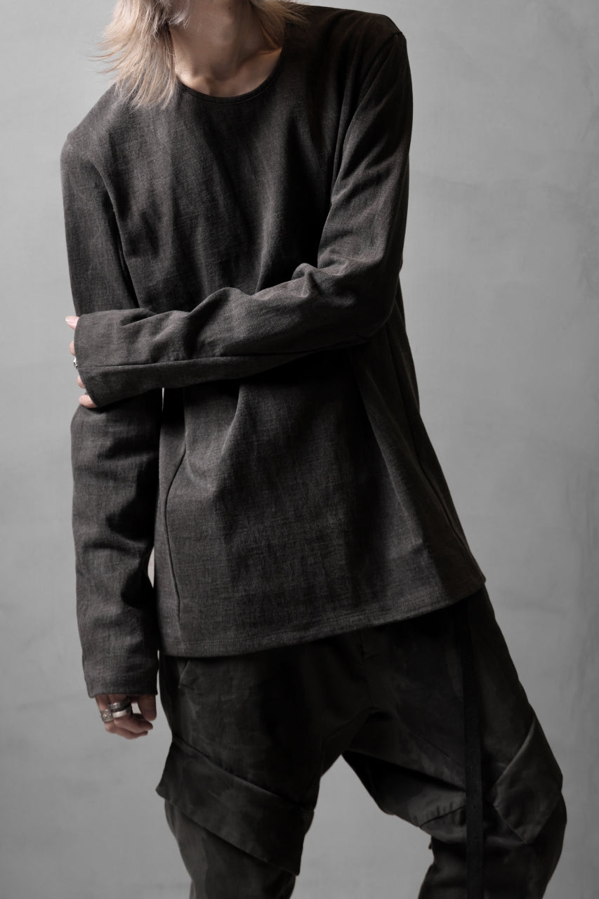 Load image into Gallery viewer, black crow x LOOM exclusive long sleeve tops / sumi dyed cotton jersey (carbon)