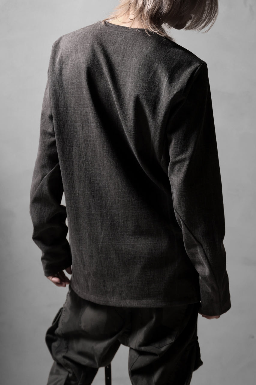 Load image into Gallery viewer, black crow x LOOM exclusive long sleeve tops / sumi dyed cotton jersey (carbon)