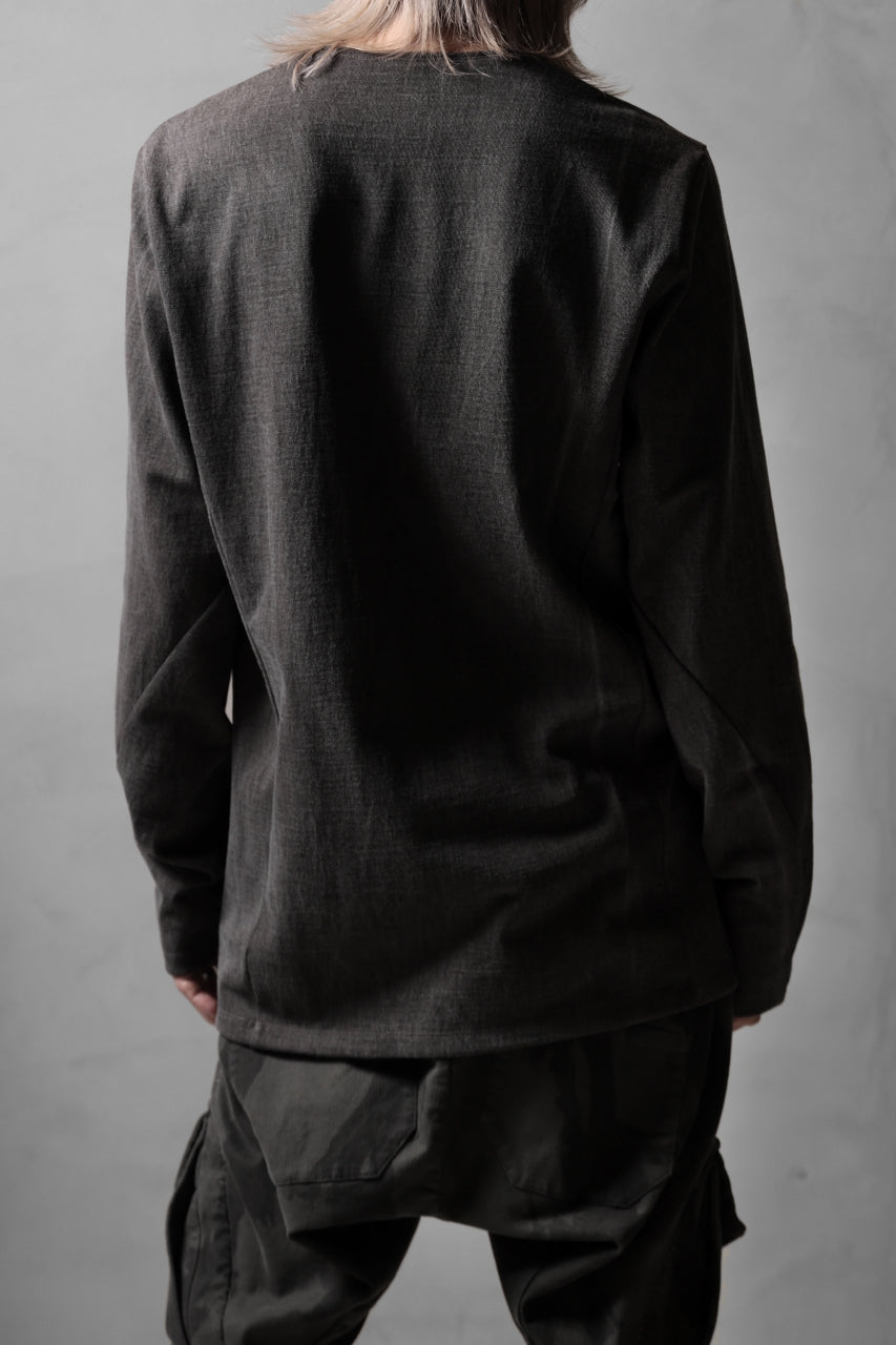 Load image into Gallery viewer, black crow x LOOM exclusive long sleeve tops / sumi dyed cotton jersey (carbon)