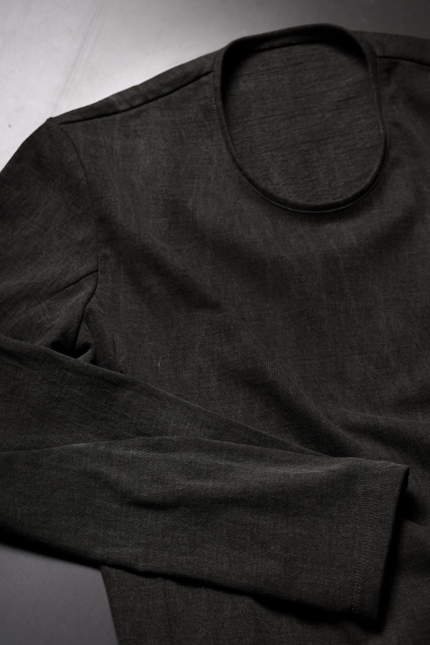 Load image into Gallery viewer, black crow x LOOM exclusive long sleeve tops / sumi dyed cotton jersey (carbon)