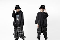 画像をギャラリービューアに読み込む, A.F ARTEFACT HEM-STRING WIDE CARGO PANTS / OMBRE FLANNEL(BLACK x WHITE)