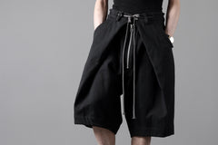 画像をギャラリービューアに読み込む, A.F ARTEFACT ZIP FOLDING TUCK SHORTS / COTTON-LINEN TWILL (BLACK)