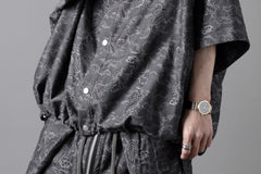 画像をギャラリービューアに読み込む, A.F ARTEFACT FRONT ZIP SQUEEZING SHIRT / PAISLEY JACQUARD (D.GREY)
