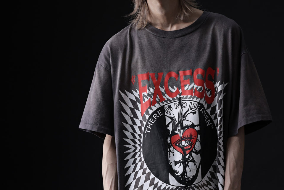 画像をギャラリービューアに読み込む, ZIG UR IDOL FADED & CRACKED SS TOPS - EXCESS (VINTAGE GREY)