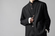 画像をギャラリービューアに読み込む, Aleksandr Manamis exclusive 19IEME Stand Collar Jacket / Mesh Linen (BLACK)