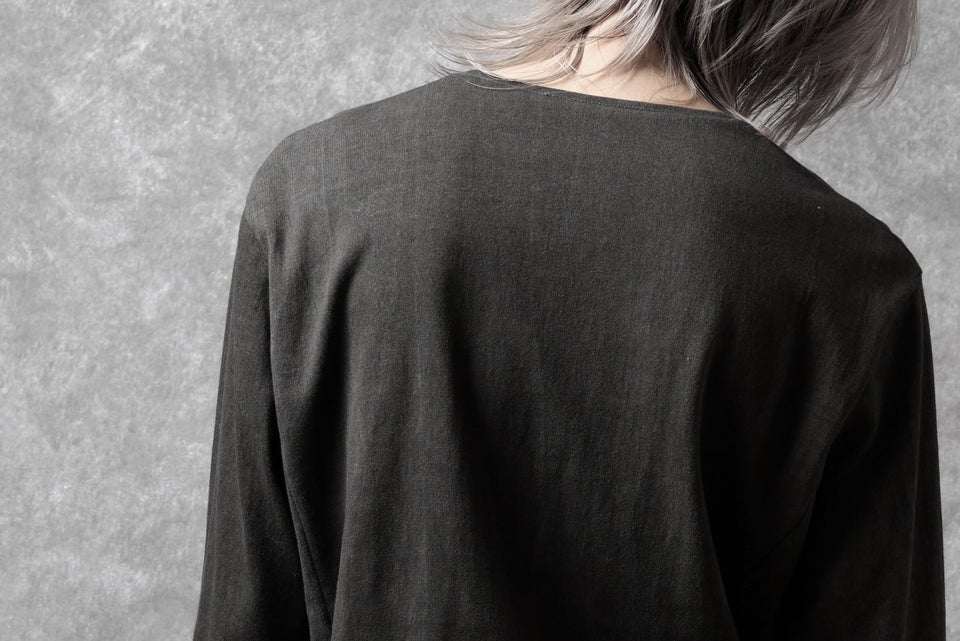 Load image into Gallery viewer, black crow x LOOM exclusive long sleeve tops / sumi dyed arthur cotton jersey (carbon)