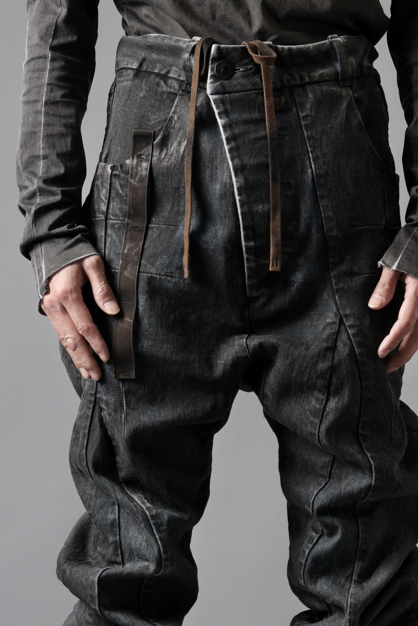 画像をギャラリービューアに読み込む, BORIS BIDJAN SABERI CROPPED TROUSER / VINYL PROCESSED & NICKEL PRESSED & ACID DYED "P15.4 CUSTOM BF-FKU10002" (DIRTY ACID DENIM)