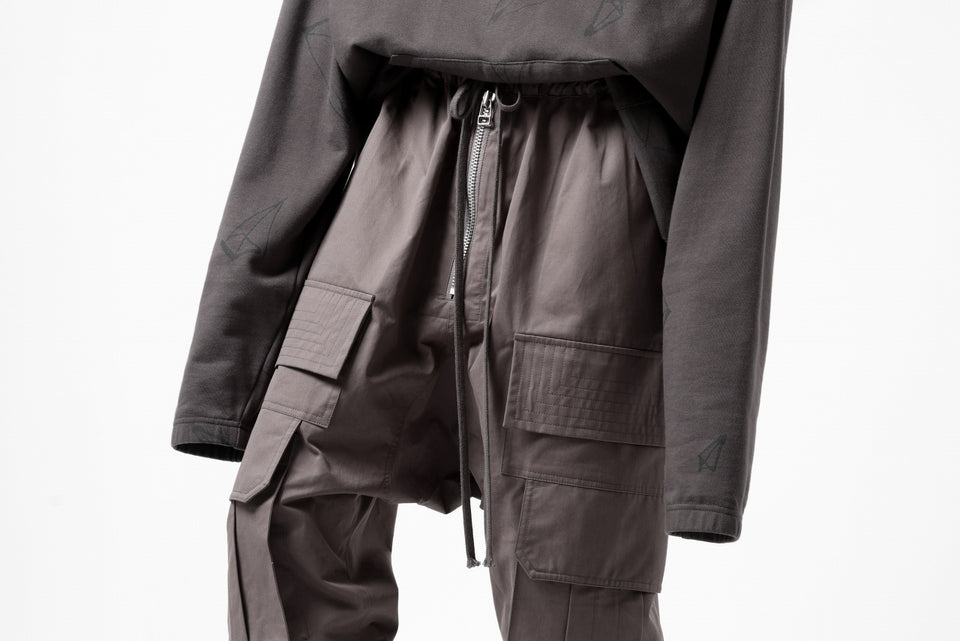 画像をギャラリービューアに読み込む, A.F ARTEFACT FRONT ZIP CARGO SARROUEL EASY PANTS (GREY)