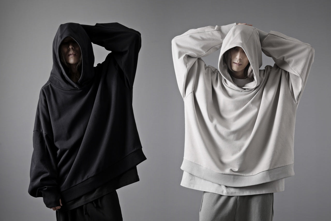 thom/krom EXTRA OVERSIZED FIT HOODIE / ELASTIC COTTON SWEAT (SILVER)