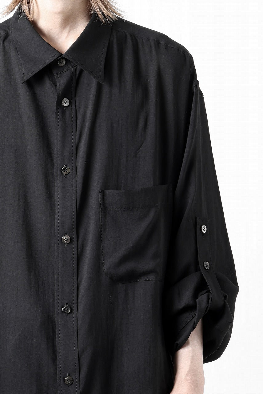 画像をギャラリービューアに読み込む, Y's for men BIG SHIRT / CELLULOSE LAWN (BLACK)