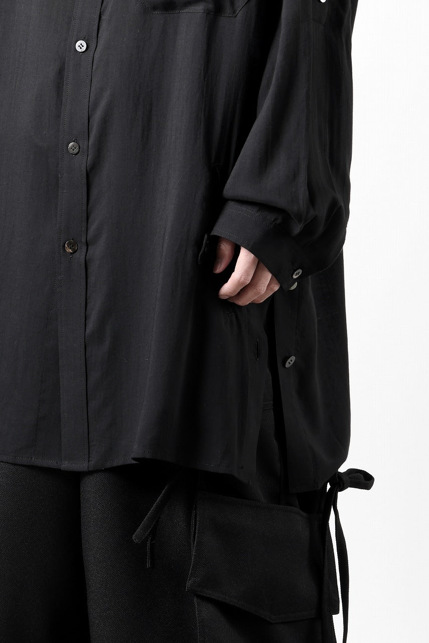 画像をギャラリービューアに読み込む, Y's for men BIG SHIRT / CELLULOSE LAWN (BLACK)