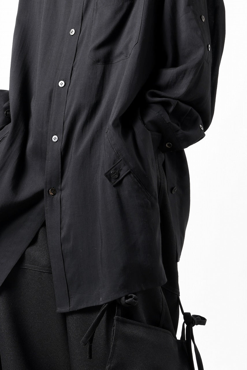 画像をギャラリービューアに読み込む, Y's for men BIG SHIRT / CELLULOSE LAWN (BLACK)