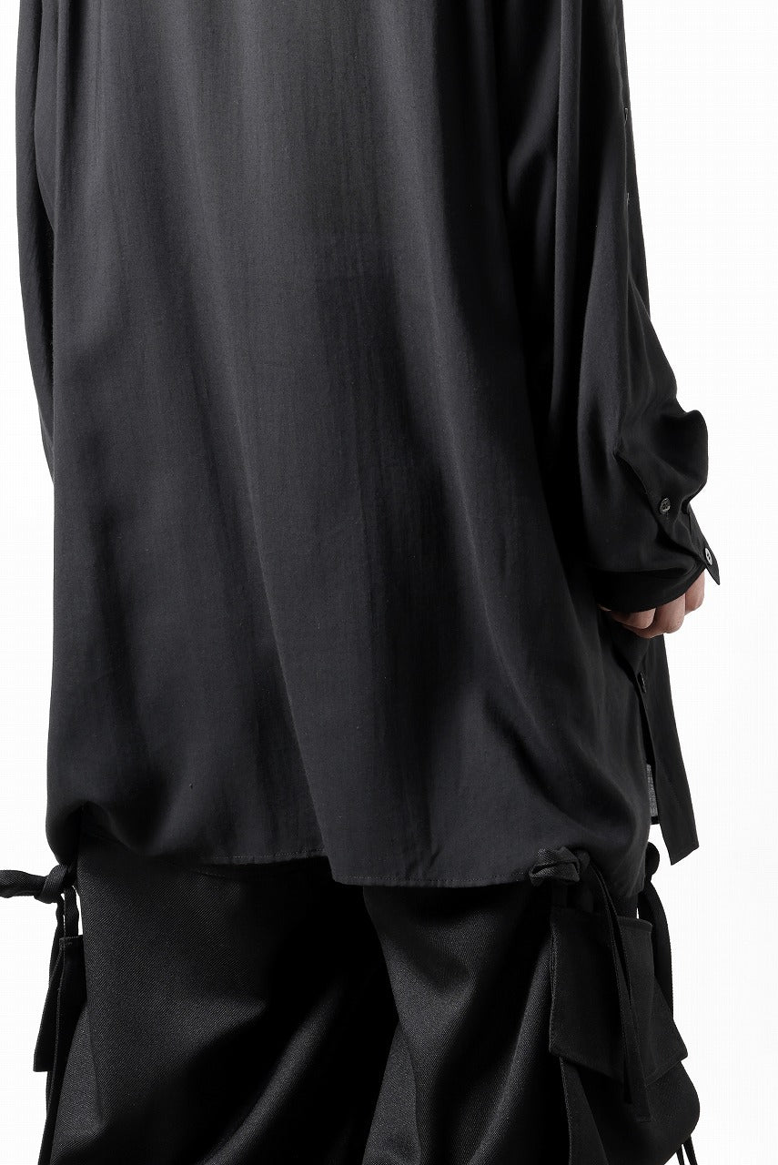画像をギャラリービューアに読み込む, Y's for men BIG SHIRT / CELLULOSE LAWN (BLACK)