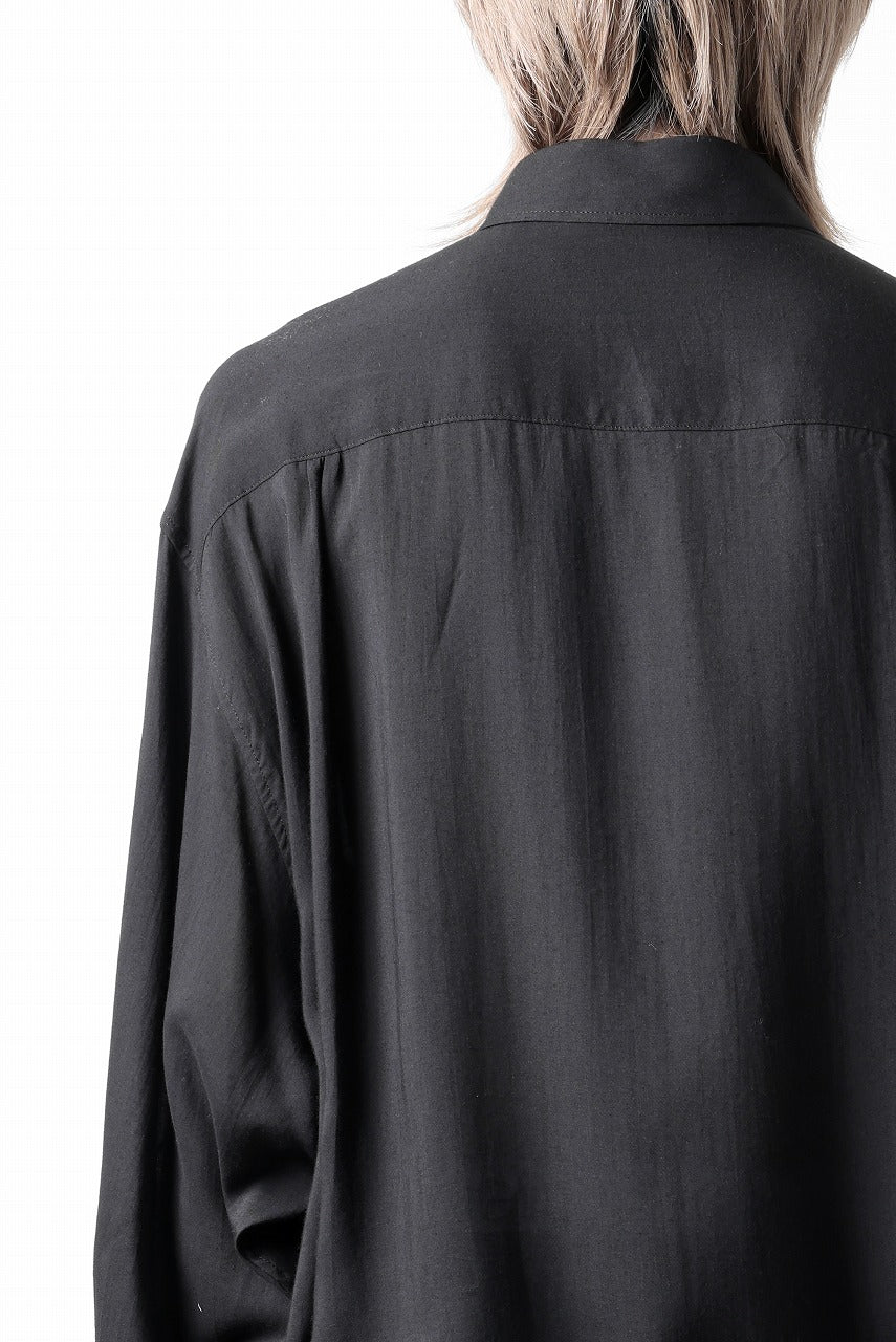 画像をギャラリービューアに読み込む, Y's for men BIG SHIRT / CELLULOSE LAWN (BLACK)