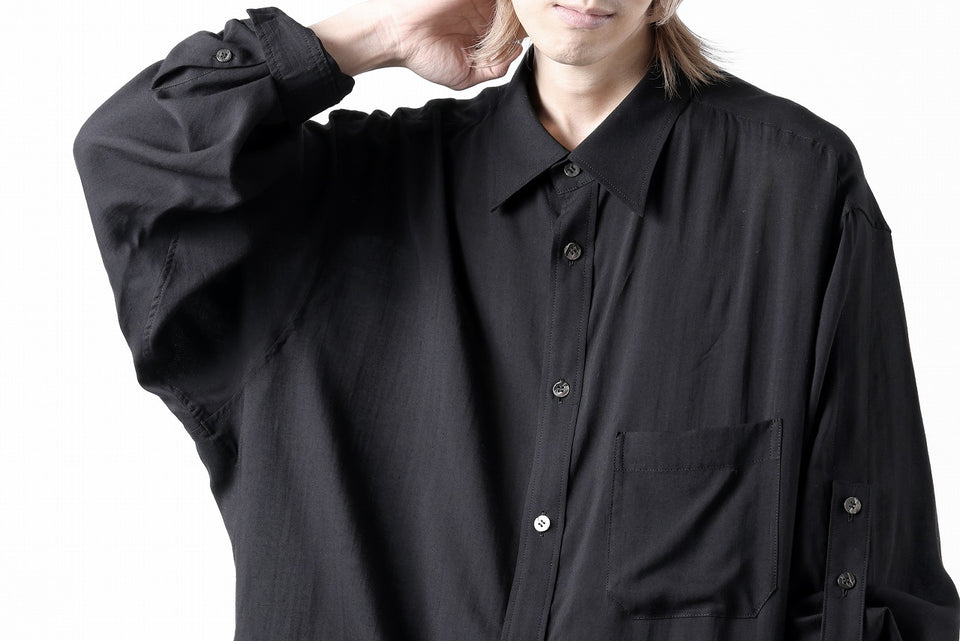 画像をギャラリービューアに読み込む, Y's for men BIG SHIRT / CELLULOSE LAWN (BLACK)