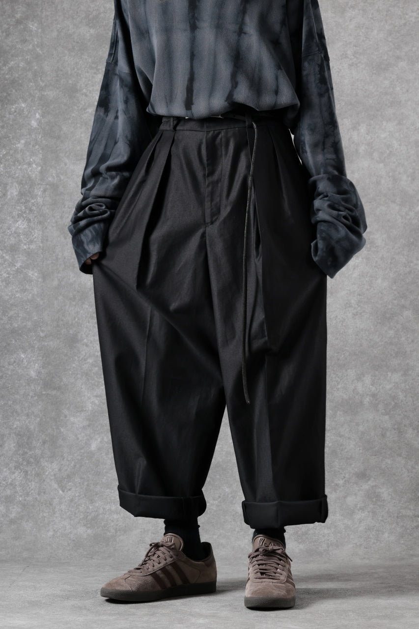 画像をギャラリービューアに読み込む, atelier AMBER COTTON SATIN TAPERED WIDE PANTS (black)
