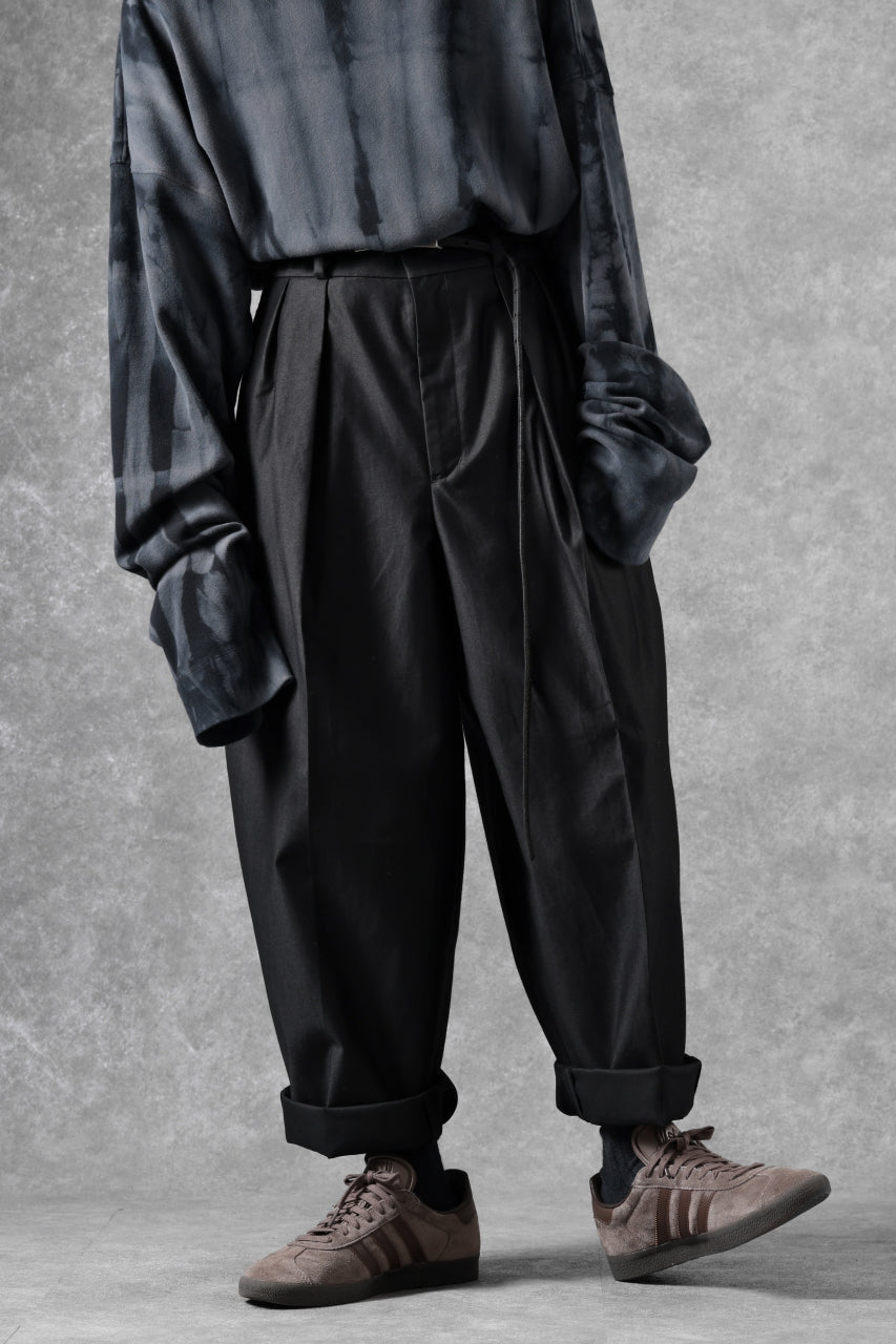 画像をギャラリービューアに読み込む, atelier AMBER COTTON SATIN TAPERED WIDE PANTS (black)